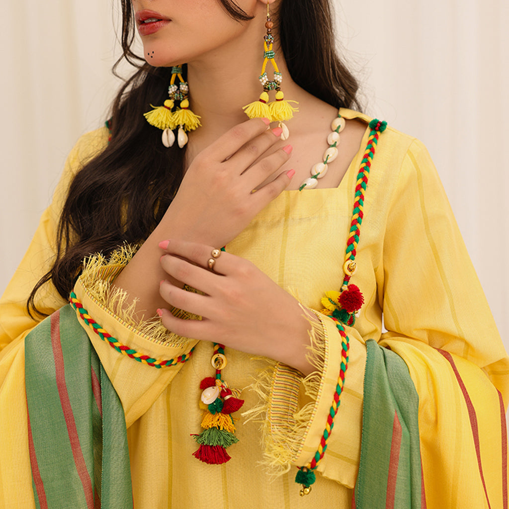 3 Pc Yarn Dyed Unstitched Suit - ZL25-C10-01