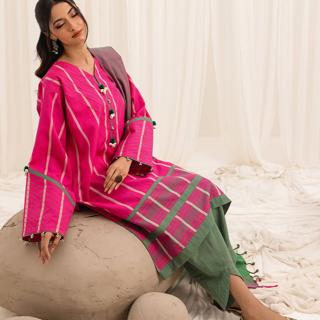 3 Pc Yarn Dyed Unstitched Suit - ZL25-C10-02