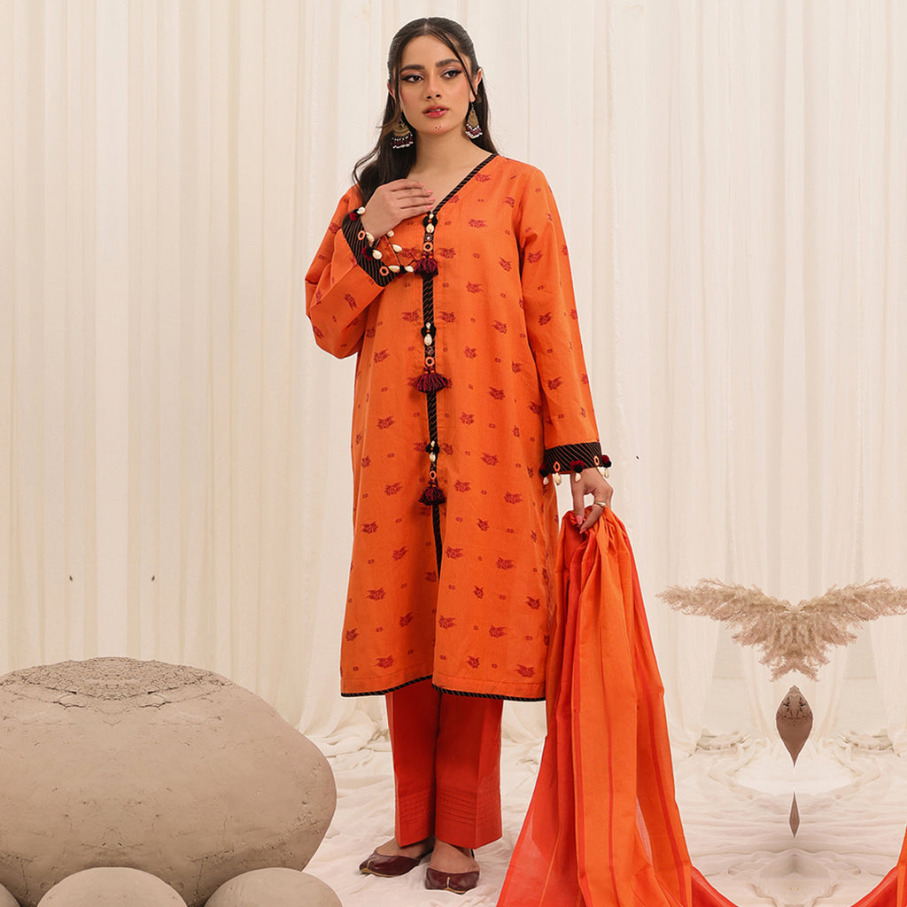 3 Pc Yarn Dyed Unstitched Suit - ZL25-C10-05