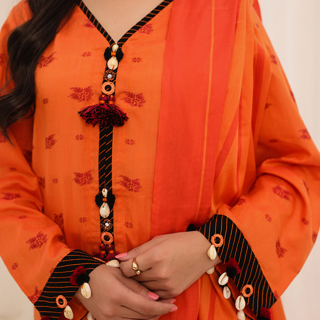 3 Pc Yarn Dyed Unstitched Suit - ZL25-C10-05